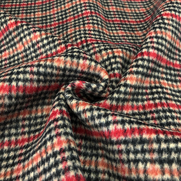 千鸟格毛呢布料12