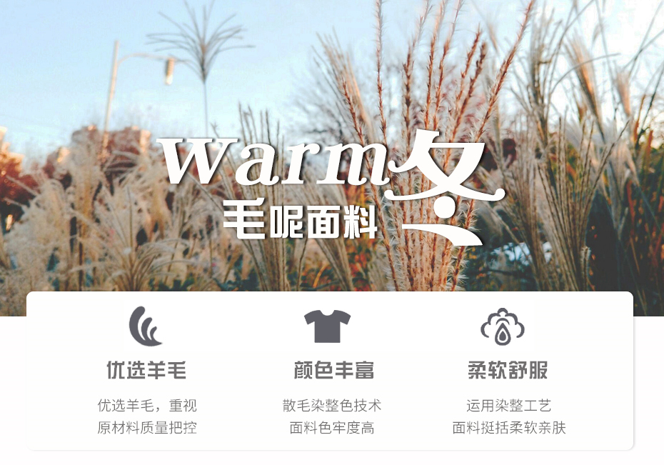 全毛单面呢布料9